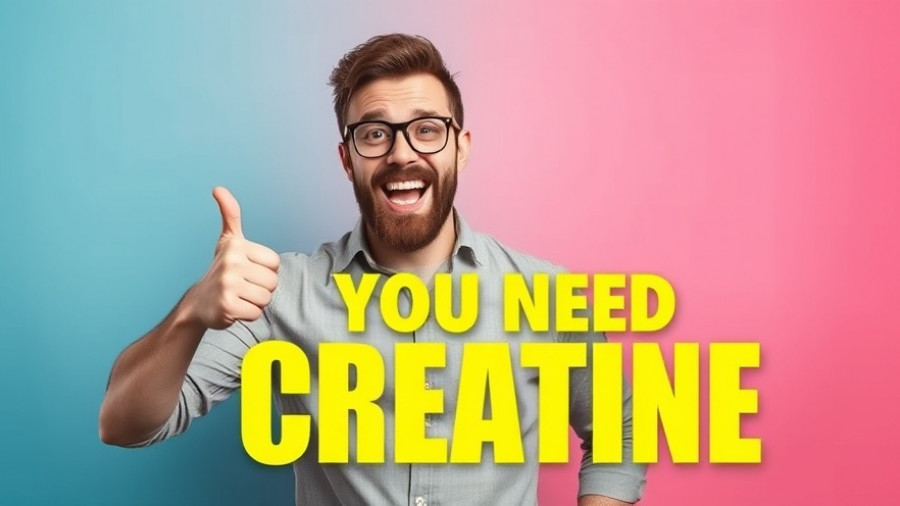 Colorful thumbnail about creatine with man pointing at text.