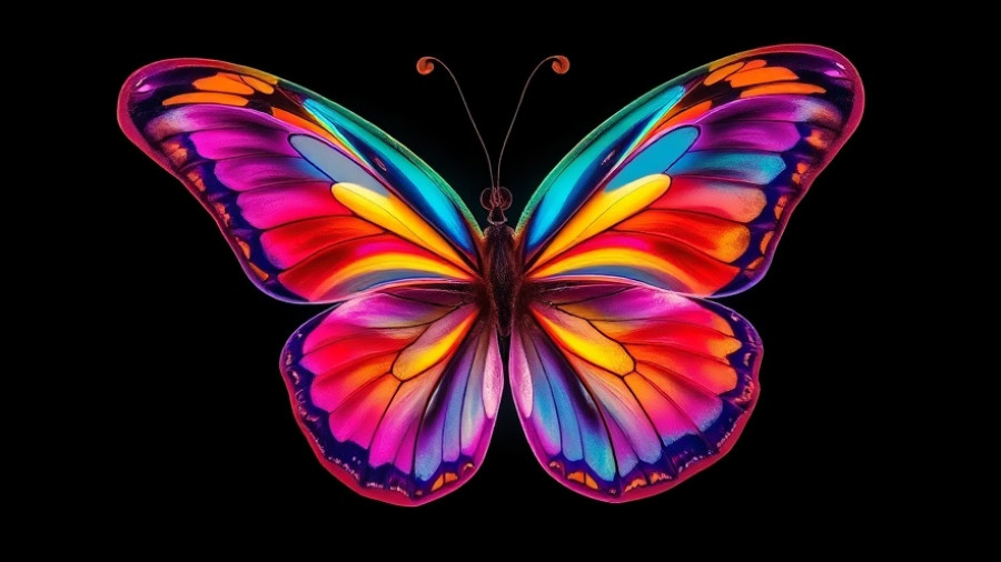 Abstract mirrored profiles with vibrant, swirling colors