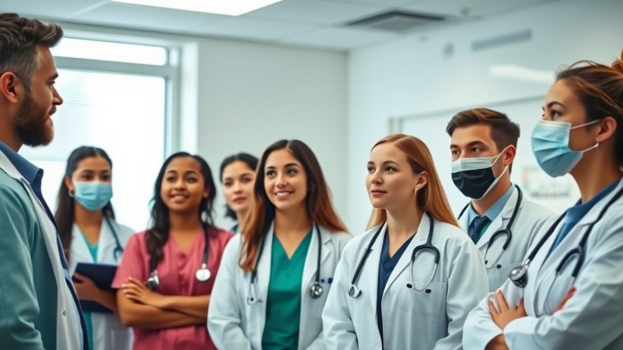 AI-driven community health training in Singapore with diverse medical team.