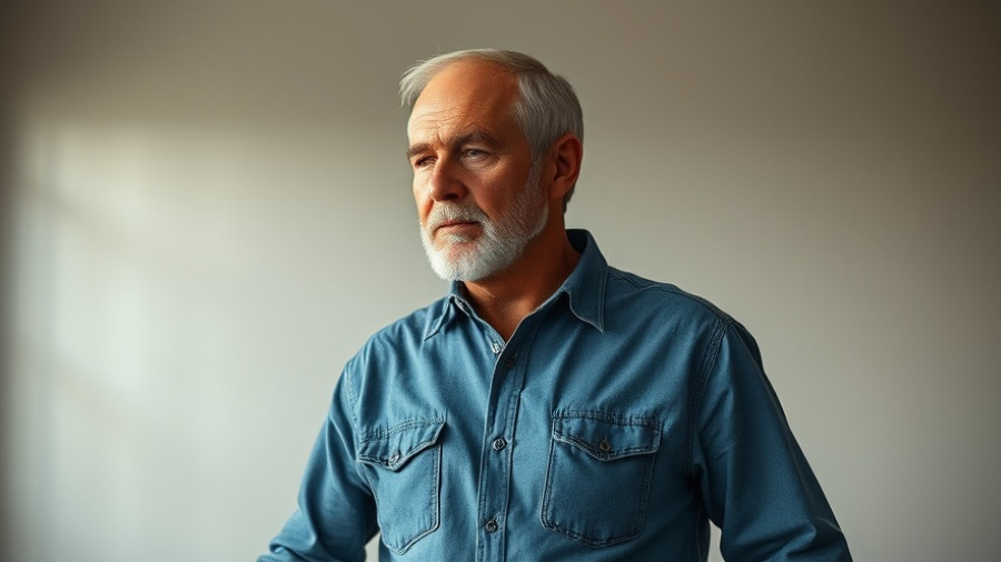 Confident older man contemplating car maintenance tips.