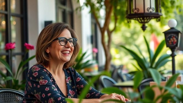 Woman sharing healthy lifestyle tips outdoors