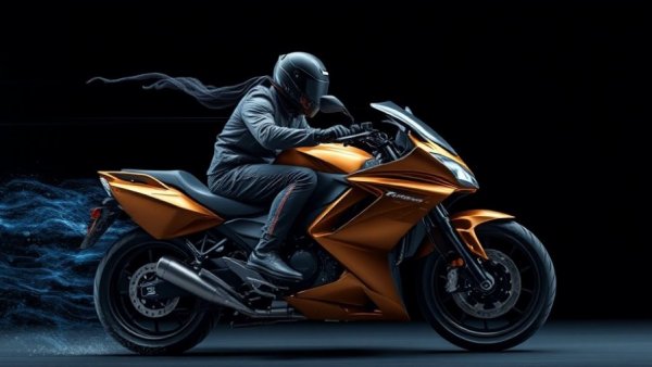 Dynamic motorcycle showing aerodynamic flow, hidden gems of the used motorcycle market under $5000.