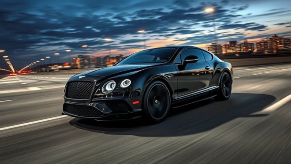2027 Bentley Supersports hybrid speeding on highway at twilight