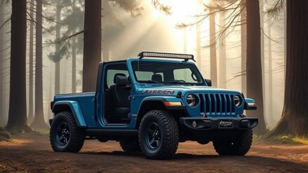 2026 Jeep Recon EV in a misty forest with sunlight