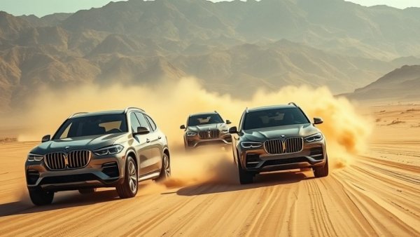 Luxurious Rolls-Royce SUVs on desert adventure