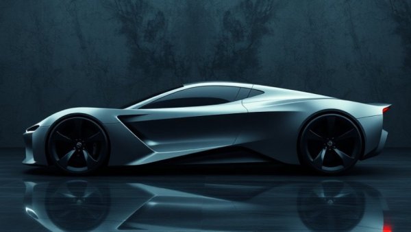 Aerodynamic concept car that changed the industry, side view.