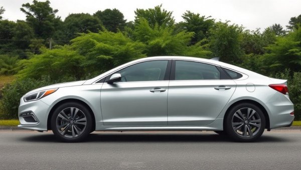 Hyundai Sonata parked near greenery, recall fire risk topic.