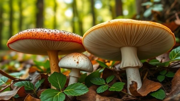 Close-up of mushrooms in forest for medicinal mushrooms cancer treatment.