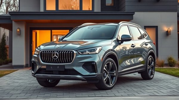 Luxury SUV showcasing reliability in a modern driveway.