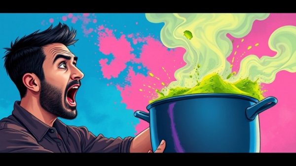 Man surprised by green powder in boiling pot, learn how to live a healthy lifestyle