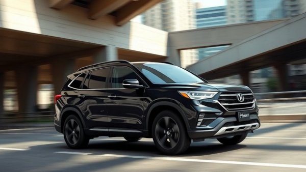 Sleek, fuel-efficient midsize SUV 2025 under city underpass.