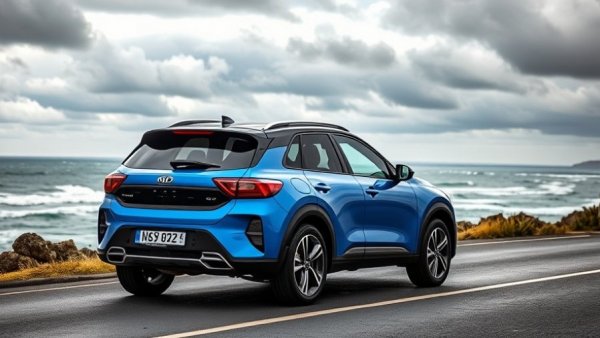 Kia crossover on coastal road, showcasing best cars 2024.