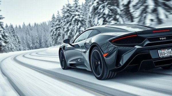 Porsche Boxster Cayman in snow with gas engines, front view