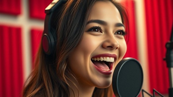 Young woman in studio smiling while discussing the Holiday Survival Guide.