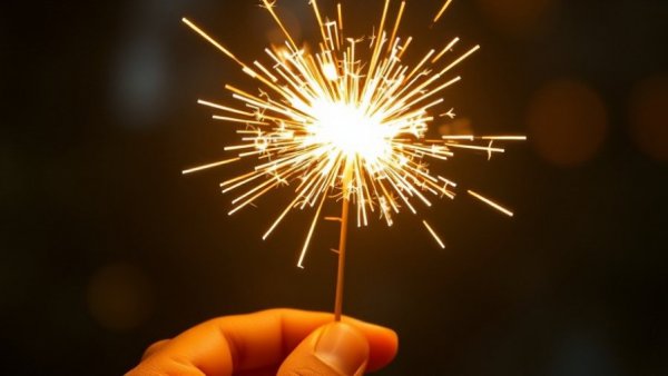 Vibrant sparkler held gracefully, symbolizing passion-based manifestation.
