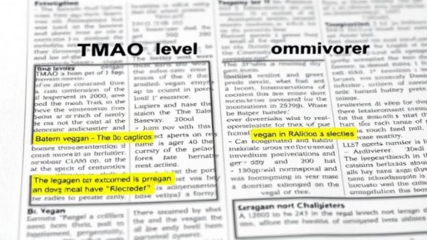 Graph showing TMAO levels; vegan fecal transplants reduce TMAO.