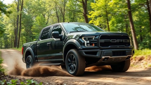 Black full-size pickup truck in forest, best cars 2024 focus.