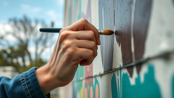 Close-up of a person painting a wall with focus, embodying mindfulness meditation.