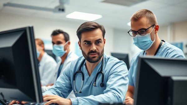 Healthcare professionals working on AI-ready health data infrastructure in a lab.