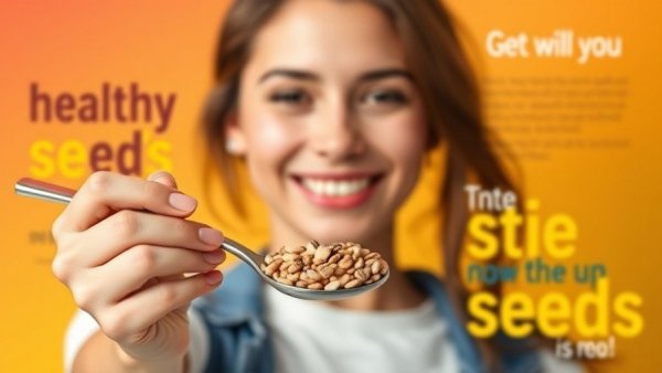 Vibrant infographic showing how to live a healthy lifestyle, featuring a smiling person with healthy seeds.