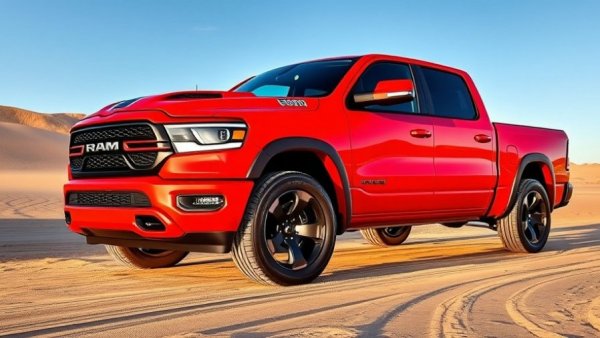 2027 Ram 1500 SRT TRX parked in desert under blue sky.