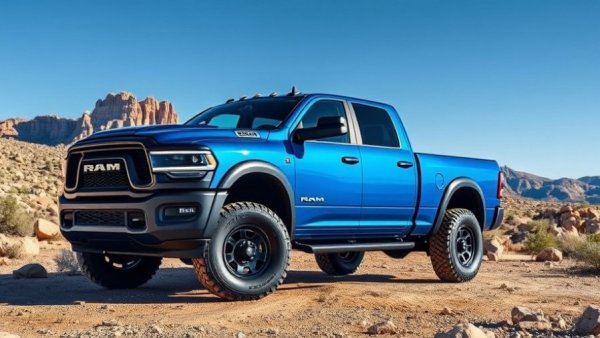 2027 Ram Power Wagon Diesel in desert landscape