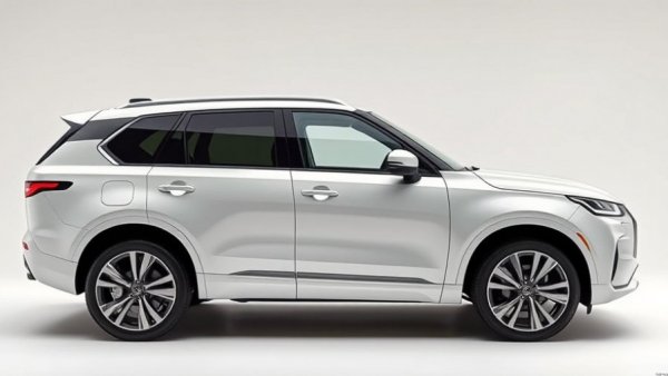 Sleek modern white SUV side view, best cars 2024.