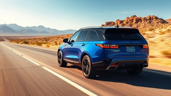 Sleek blue SUV showcasing sports-car performance on open road