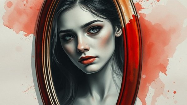 Ethereal watercolor of a woman in introspection, reflecting, self-care for highly sensitive people.