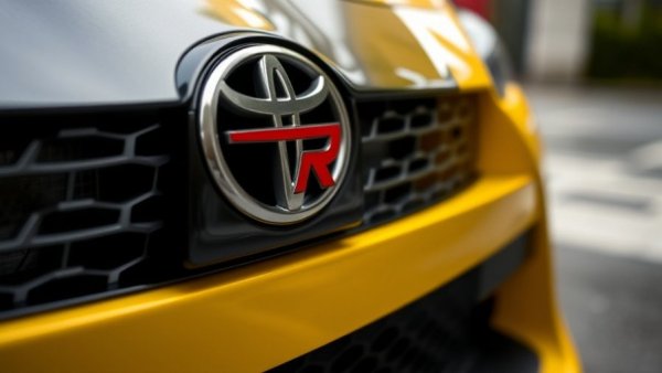 Close-up of Toyota GR86 grille with a GR badge, sporty design.