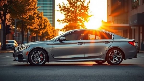 Sleek silver sedan at sunset, buying salvage vehicles at auto auctions.