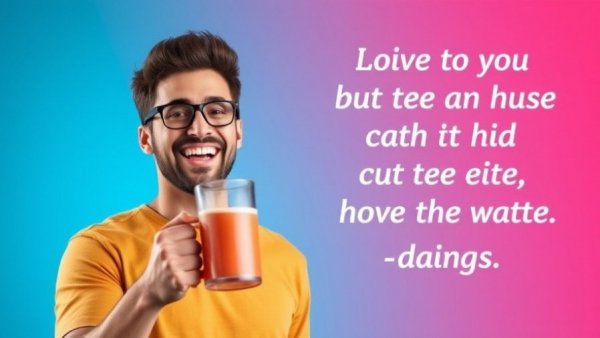 Bright image of a man enjoying a drink with motivational text.