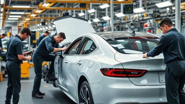 BMW Spartanburg factory workers assembling a car, showcasing export value.