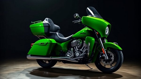 Indian Pursuit Elite motorcycle showcasing passenger comfort in dark studio.