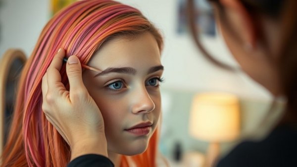 Getting eyebrow makeup, focused look promotes healthy lifestyle tips.