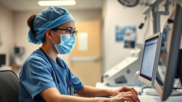 Healthcare professional resolving challenges in healthcare interoperability.