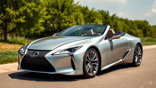 2026 Lexus LC 500 Convertible Inspiration Series parked on a scenic road.