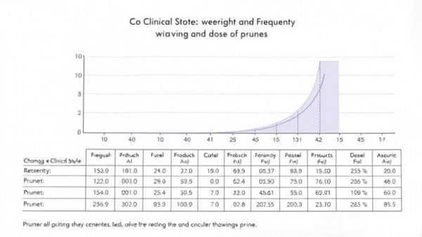 Clinical study chart on prunes for constipation relief.