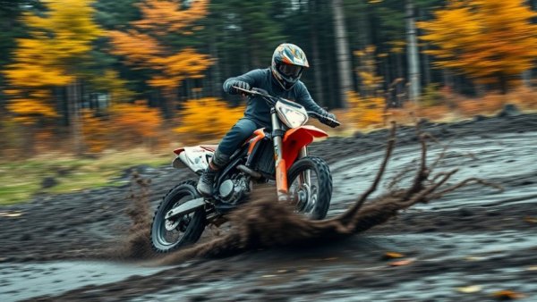 Adventure motorbike racing through mud, showcasing affordable adventure bikes.