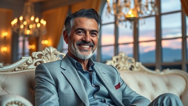 Middle-aged man in a light gray suit smiling indoors, health IT careers.