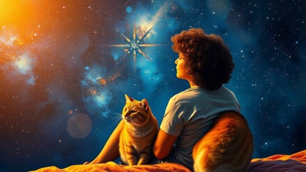 Contemplative self-care routine during a starry night.