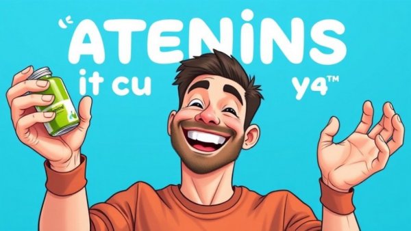 Energetic man promoting vitamins for how to live a healthy lifestyle.