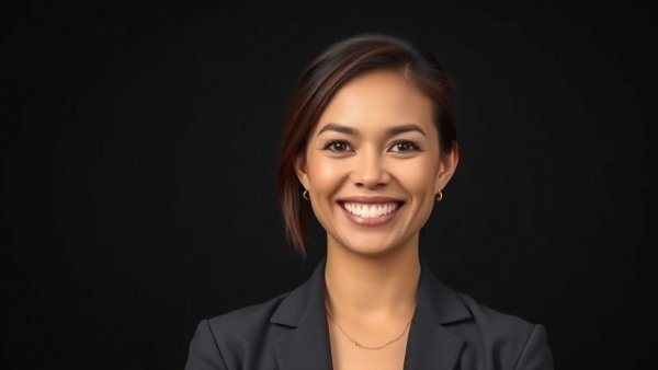 Portrait of a woman smiling confidently, representing healthcare leadership HIMSS membership.