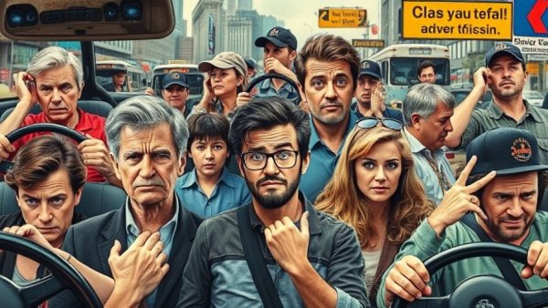 Collage of driving frustrations illustrating 'Does everyone suck at driving now?'