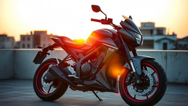 Sleek motorcycle at sunset on rooftop; best motorcycles for enjoyable riding.