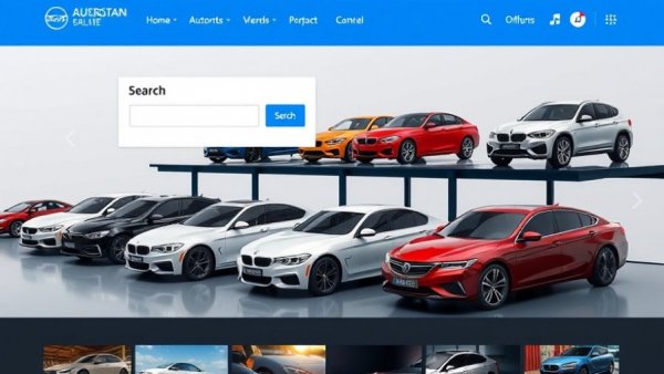 Interface of an online car auction platform with vehicles and search options for buying a car from Copart