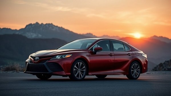 2026 Toyota Camry against a stunning sunset backdrop.