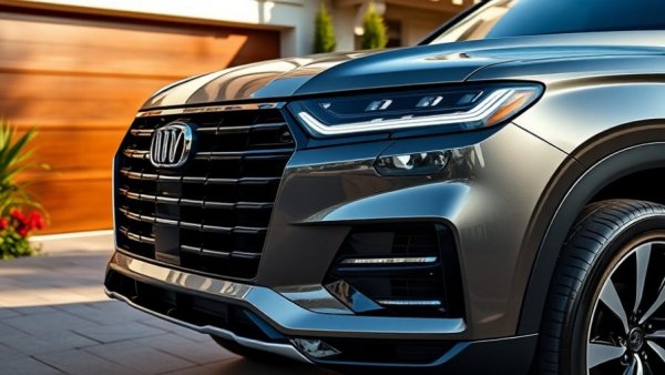 Luxury SUVs with sleek design in a modern driveway.