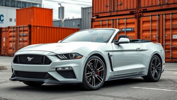 Sleek convertible car against industrial background; best cars 2024.