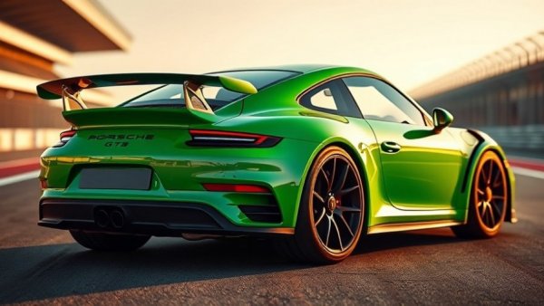 Porsche 911 GT3 rear design on track.